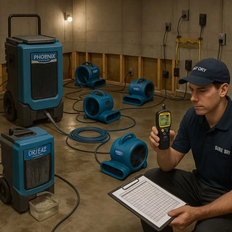 Structural Drying and Dehumidification process in Maytown, PA